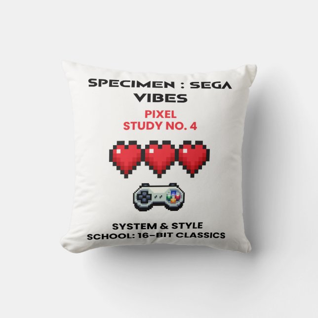 Retro Sega Vibes Pixel Studie No. 4 Kussen (Voorkant)