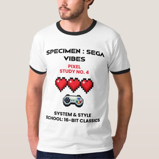 Retro Sega Vibes Pixel Studie No. 4 T-shirt (Voorkant)