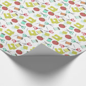 Retro Seing Theme Pattern Wrapping Paper Cadeaupapier (Hoek)