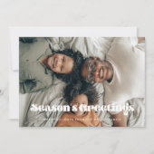  Retro Seizoen Groeten Foto Kerst Feestdagenkaart (Voorkant)