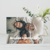  Retro Seizoen Groeten Foto Kerst Feestdagenkaart (Staand voorkant)