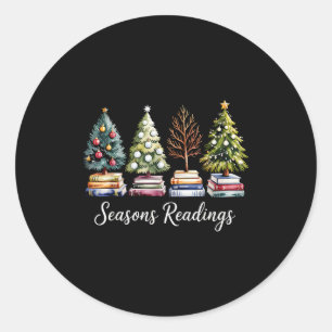 Retro Seizoenen Readings Allemaal Geboekt Kerst Bo Ronde Sticker