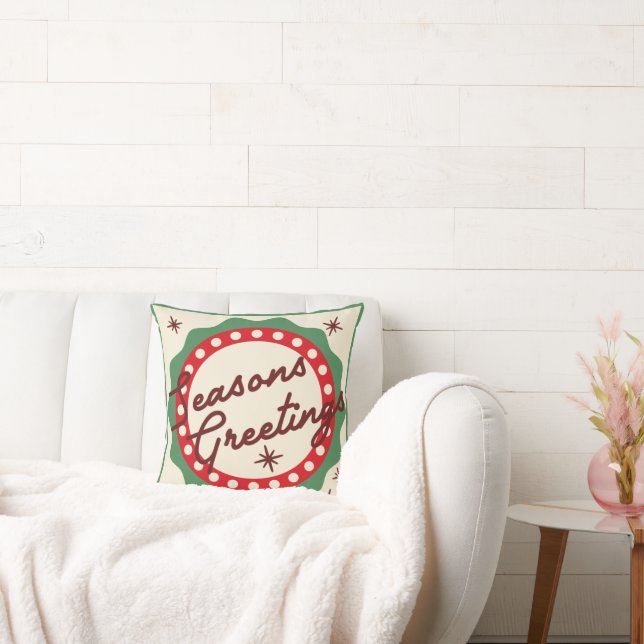 Retro  Seizoenen Vergroeten Kerstmis Kussen (Bank)