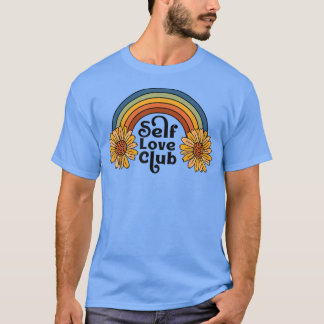 Retro Self Love Club Sunflower Rainbow Mannen T-shirt