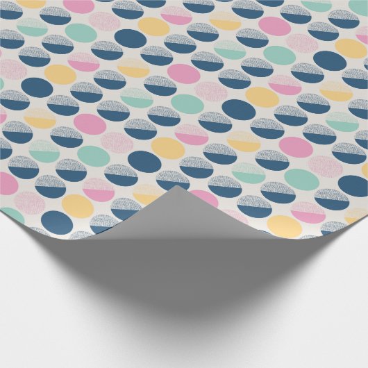 Retro Semi-Circle Patroon Cadeaupapier (Hoek)