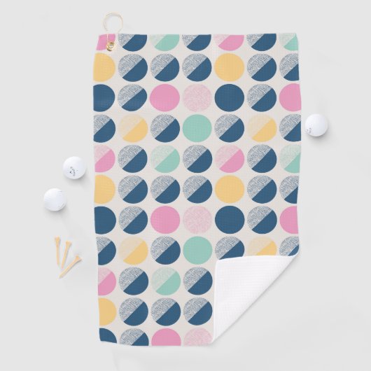 Retro Semi-Circle Patroon Golfhanddoek (Insitu)