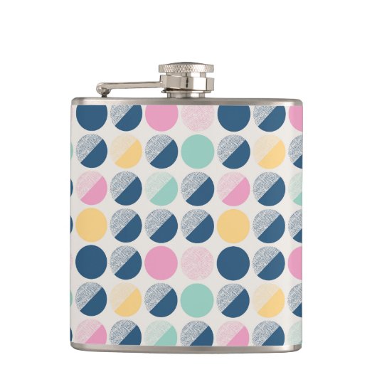 Retro Semi-Circle Patroon Heupfles (Voorkant)