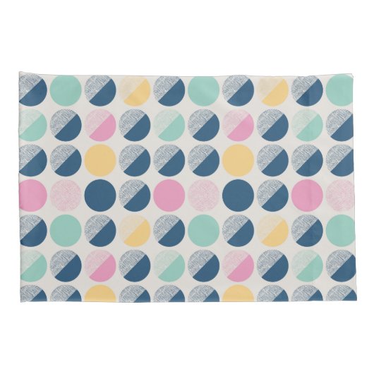 Retro Semi-Circle Patroon Kussensloop (Achterkant-Rechts)