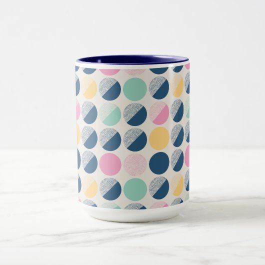 Retro Semi-Circle Patroon Mok (Midden)