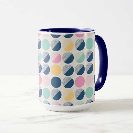 Retro Semi-Circle Patroon Mok (Voorkant rechts)