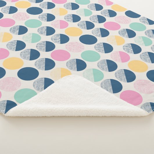 Retro Semi-Circle Patroon Sherpa Deken (3/4)