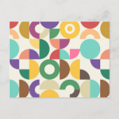 Retro Semi Circle Textielpatroon Briefkaart (Voorkant)