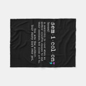 Retro Semicolon Definition Suicide Prevention Awar Fleece Deken (Voorkant (Horizontaal))