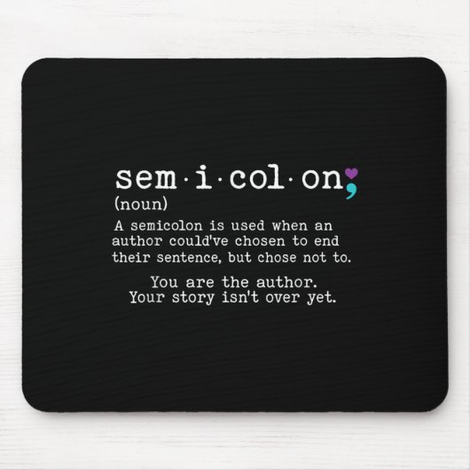 Retro Semicolon Definition Suicide Prevention Awar Muismat (Voorkant)