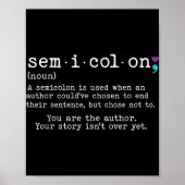 Retro Semicolon Definition Suicide Prevention Awar Poster (Voorkant)
