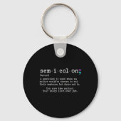 Retro Semicolon Definition Suicide Prevention Awar Sleutelhanger (Voorkant)