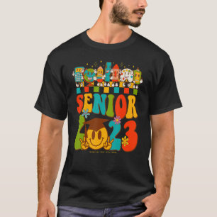 Retro Senior 2023 Groovy class van 2023 Afstuderen T-shirt