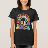 Retro Senior 2024 Groovy Class of 2024 Afstuderen T-shirt (Voorkant)