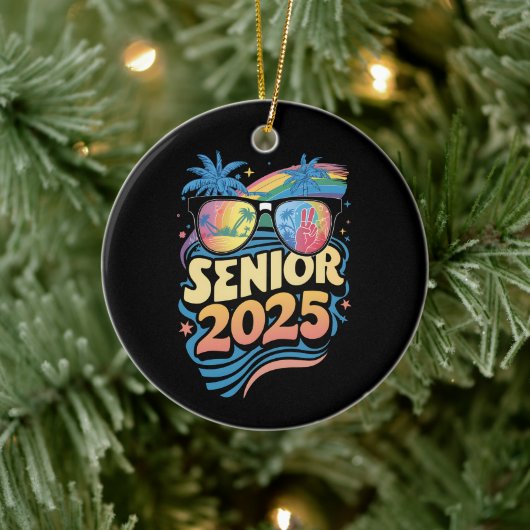 Retro Senior 2025 Klas van 2025 Afstuderen Keramisch Ornament (Boom)