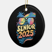 Retro Senior 2025 Klas van 2025 Afstuderen Keramisch Ornament (Links)