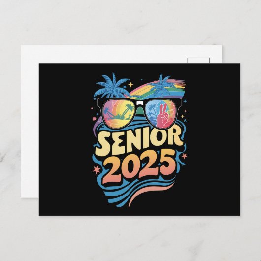 Retro Senior 2025 Klasse van 2025 Afstuderen Briefkaart (Voorkant / Achterkant)