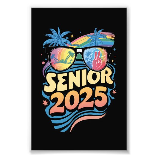 Retro Senior 2025 Klasse van 2025 Afstuderen Foto Afdruk (Voorkant)