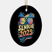 Retro Senior 2025 Klasse van 2025 Afstuderen Keramisch Ornament (Rechts)