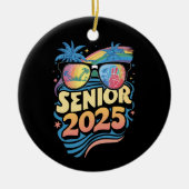 Retro Senior 2025 Klasse van 2025 Afstuderen Keramisch Ornament (Voorkant)