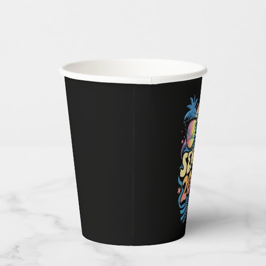 Retro Senior 2025 Klasse van 2025 Afstuderen Papieren Bekers (Rechts)