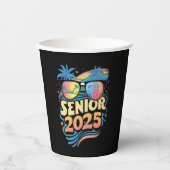 Retro Senior 2025 Klasse van 2025 Afstuderen Papieren Bekers (Voorkant)