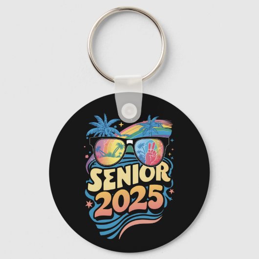 Retro Senior 2025 Klasse van 2025 Afstuderen Sleutelhanger (Voorkant)