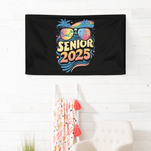Retro Senior 2025 Klasse van 2025 Afstuderen Spandoek (Insitu)