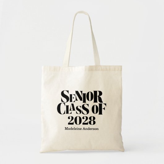 Retro Senior Class of Graduation Black And White Tote Bag (Voorkant)