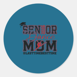 Retro senior dansmoeder 2026 moeder van een senior ronde sticker