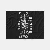 Retro senior dansmoeder klas van 2026 danser fleece deken (Voorkant (Horizontaal))