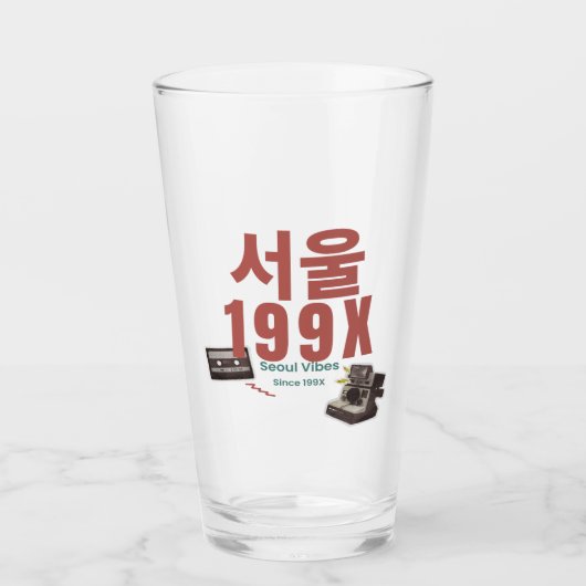 Retro Seoul 199X Glass Mug – Street Vibes Edition Glas (Voorkant)