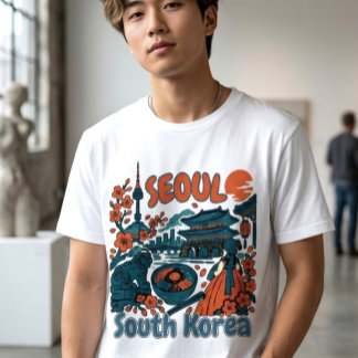 Retro Seoul Zuid-Korea Reizen T-shirt