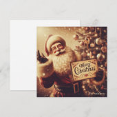 Retro sepia kleuren Retro Sinterklaas lachend Feestdagenkaart (Voorkant / Achterkant)