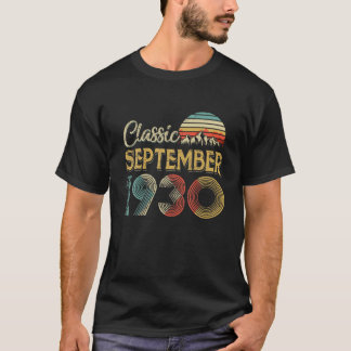 Retro  SEPTEMBER 1930 90th Birthday Gift for T-shirt