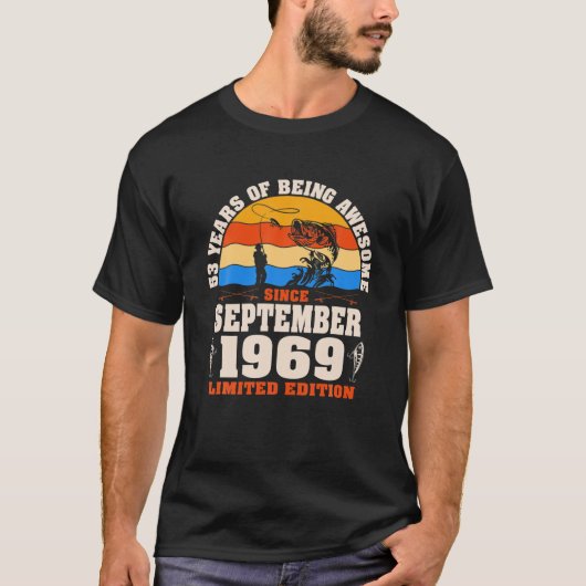 Retro september 1969 53 jaar oud Gevist Lover 53R T-shirt (Voorkant)