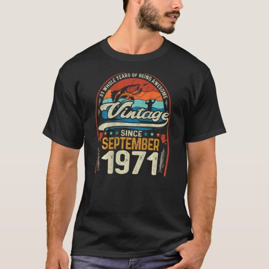 Retro september 1971 51 jaar oud Vist 51 jaar oud T-shirt (Voorkant)