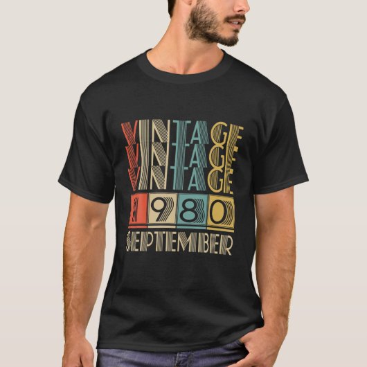 Retro  september 1980 41St Birthday Gift M T-shirt (Voorkant)