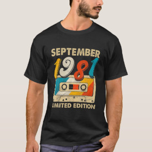 Retro September 1981 Cassettebandje 40th Birthday T-shirt