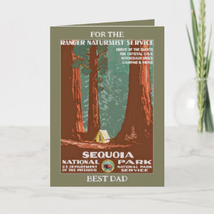  Retro Sequoia Nationaal Park Vaderdag Kaart