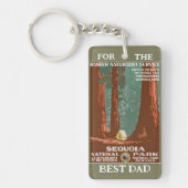 Retro Sequoia National Park Beste Papa Sleutelhanger (Voorkant)