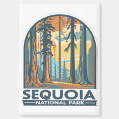 retro Sequoia National Park Giant Sequoia Trees Magneet (Voorkant)