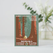 Retro Sequoia National Park Reizen Briefkaart (Staand voorkant)