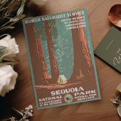  Retro Sequoia National Park Reizen Briefkaart