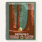  Retro Sequoia National Park Reizen Notitieboek (Voorkant)