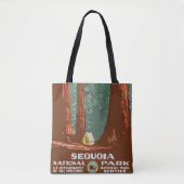 Retro Sequoia National Park Reizen Tote Bag (Voorkant)